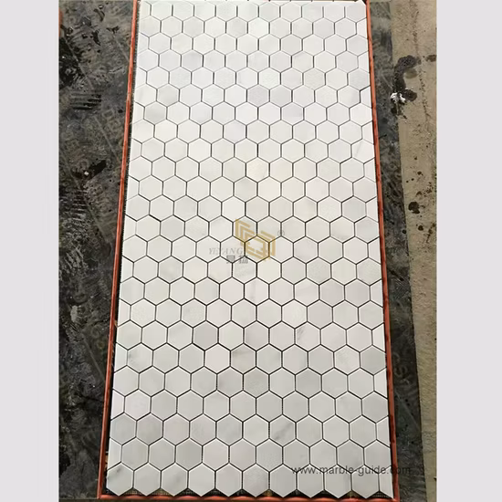 벽 장식/주방/백스플래시 수영장을 위한 천연 흰색 대리석 모자이크 육각형 타일