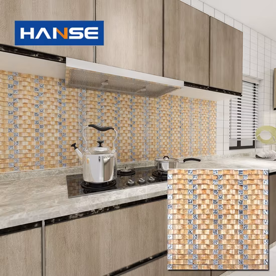 예술적 벽 타일 골드 라인 긴 스트립 유리 모자이크